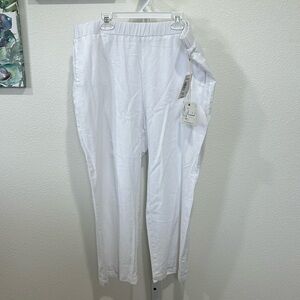 NWT White Linen Wide Leg Capris